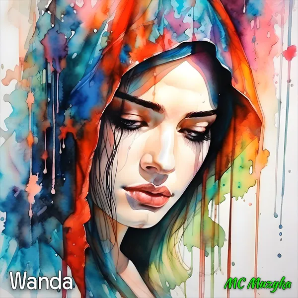 The cover design for the single 'Wanda' is a watercolour painting of a sad young women.